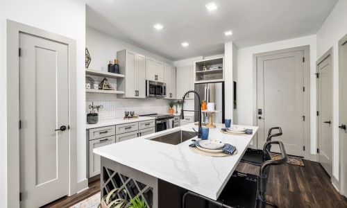 well lit kitchen