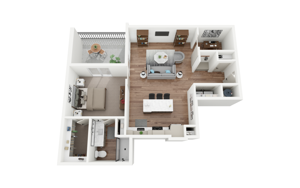 A6 - 1 bedroom floorplan layout with 1 bath and 935 to 945 square feet.