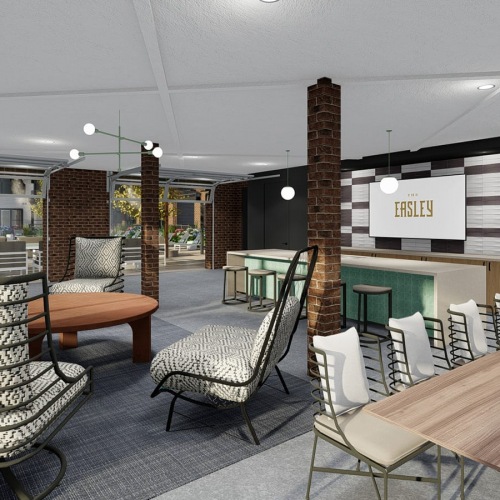 Aqua Lounge rendering of lounge area with ample seating